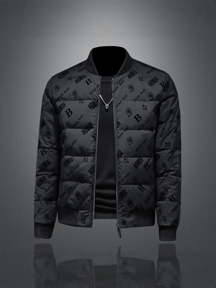 

Men's Stand Collar down Jaet Thiened Winter New Sle 90 White Du down Casual Faion Slim Fit Warm Outerwear