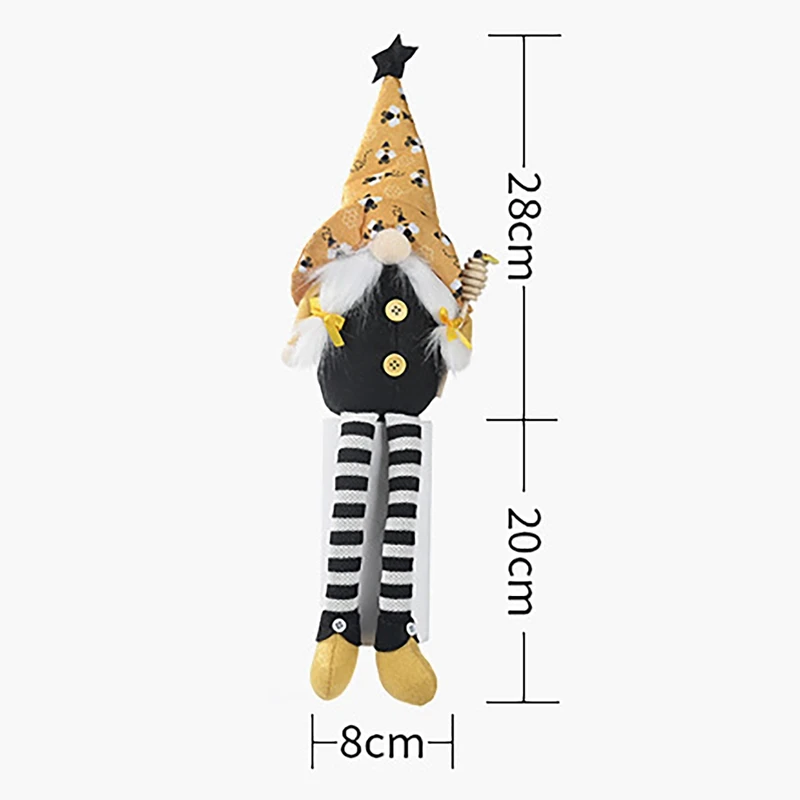 2 Pcs Long Legs Bee Gnome Faceless Doll Ornament Room Desktop Decor Scandinavian Tomte Nisse Dwarf Swedish Figurines Elf