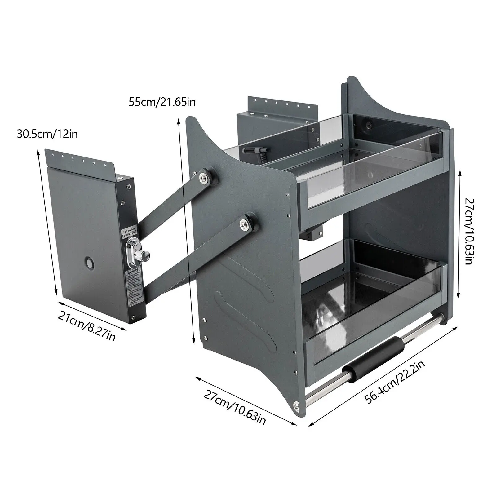Étagère marketà nervures pour armoire, 2 niveaux