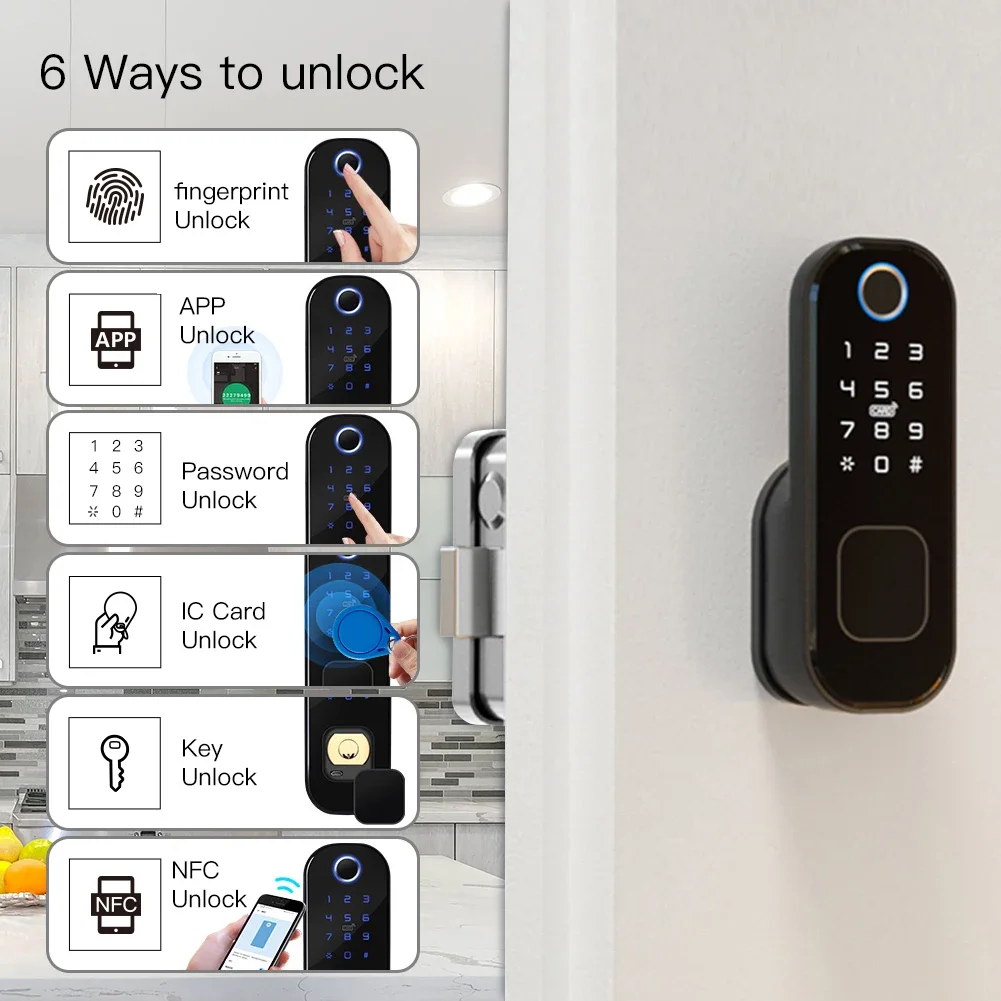 Imagem -02 - Moes-smart Digital Door Lock com Senha Fechadura de Impressão Digital Casa e Hotel Segurança Wi-fi Tuya