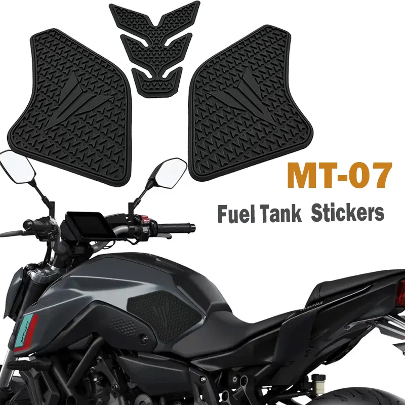 2021 2022 2023 FOR YAMAHA MT07 MT-07 MT 07 Motorcycle Accessories Non-slip Side Fuel Tank Stickers Waterproof Pad Rubber Sticker