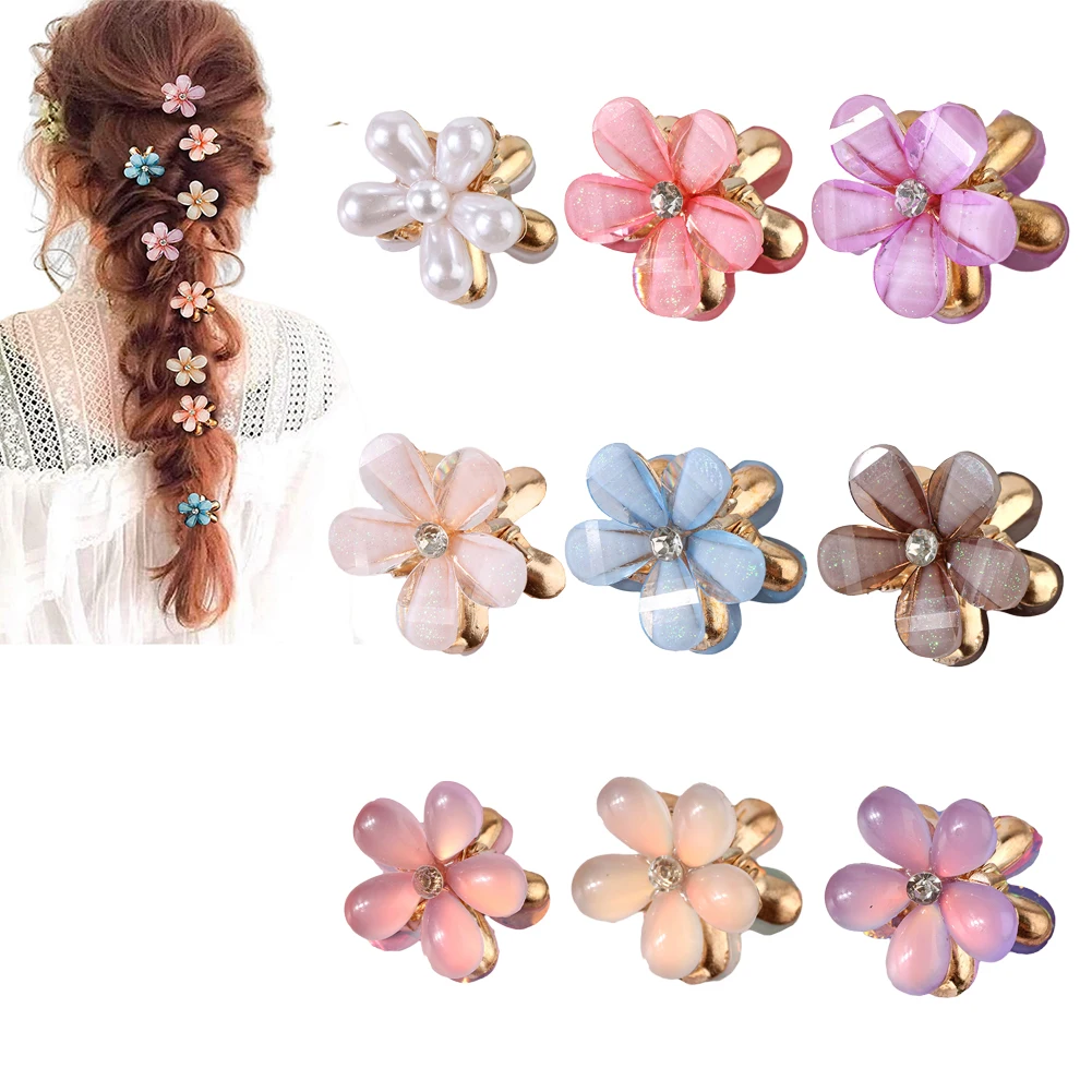 Women Cute Big Flower Hair Claw Shaped Clip Ladies Girls Candy Colors Hair Clips