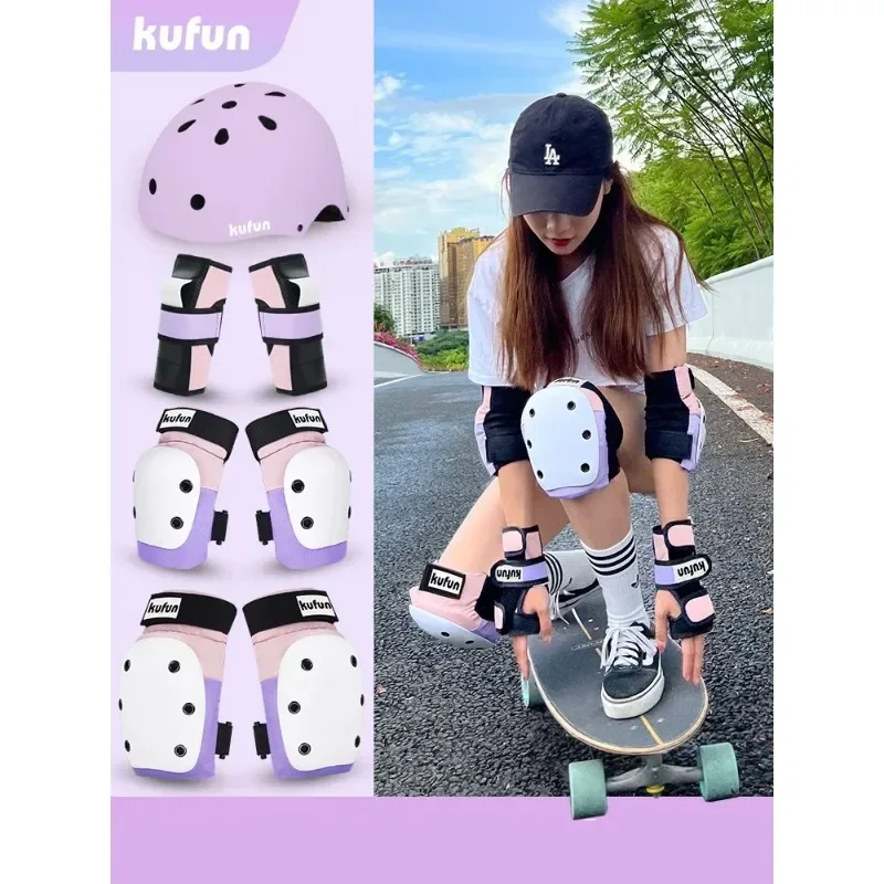 Sport Protective Gear Set Knee Pad Elbow Skateboard Skating Girls Boys Pink Men Woman Protector Inline Roller Skate Hard