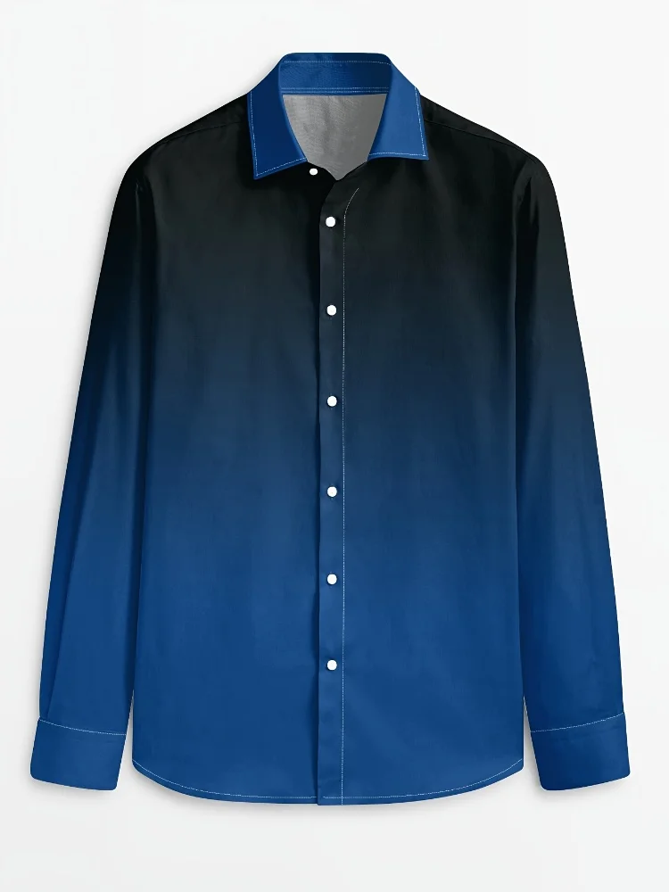 2025 Men's Checked Long-sleeved Shirt Casual Fitted Button Shirt High-end Striped Design Shirt Men's Fashionable Clothing Top