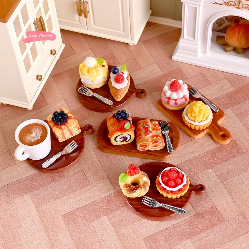2 unids/set de pastel en miniatura, modelo de postre para casa de muñecas, decoración de cocina, accesorios para casa de muñecas, juguetes de comida para juego de imitación