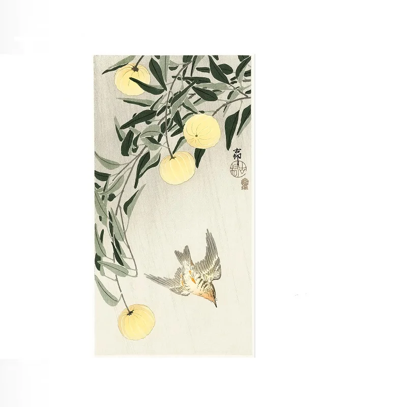 Birds on a branch (1900 - 1936) by Ohara Koson Photo, Art Print Canvas Poster, Living Room Decor, Home Wall Picture
