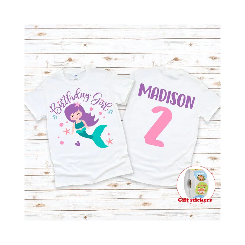 

Birthday Girl T Shirt | Girls Mermaid Birthday Shirt | Any Age Birthday T-Shirt | Kids Boys Birthday Shirt | Birthday Girl Shirt