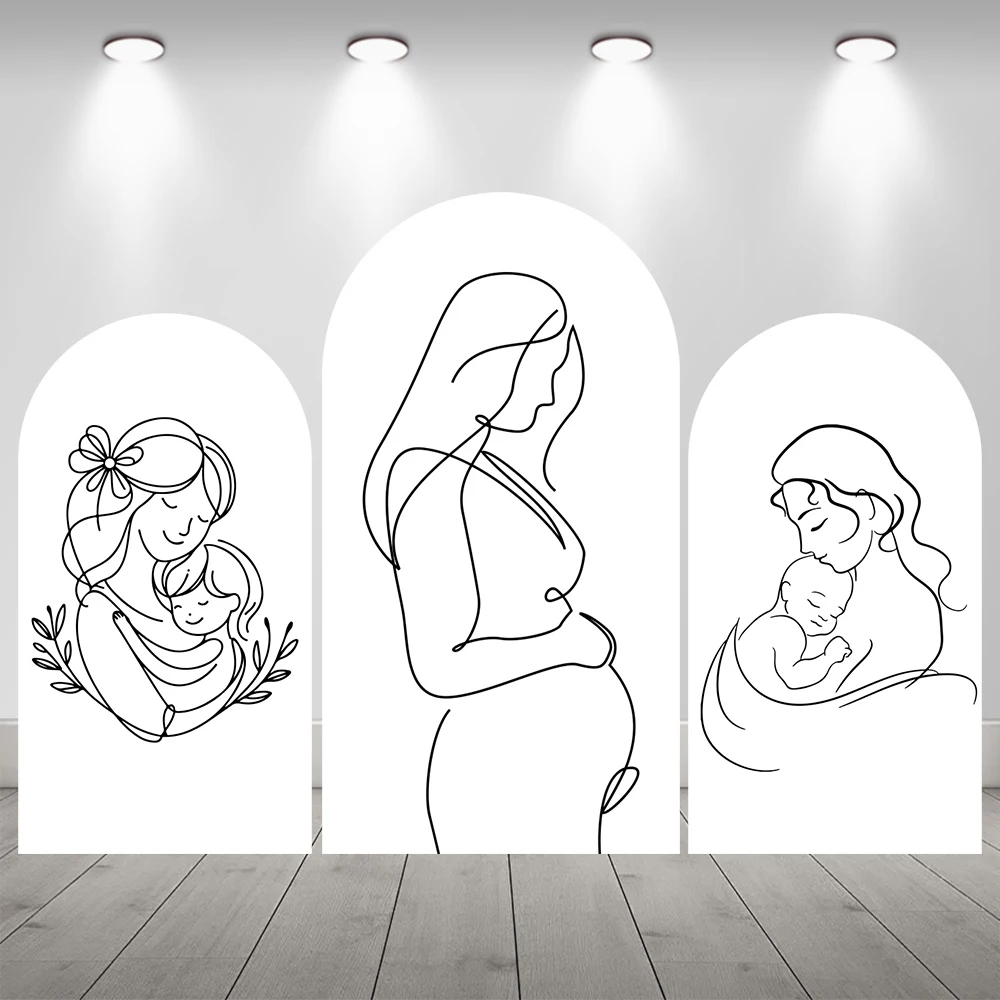 

Арочный фон для беременных и детей с односторонним принтом, силуэт беременной женщины, детский душ, вечерние Декор, фон