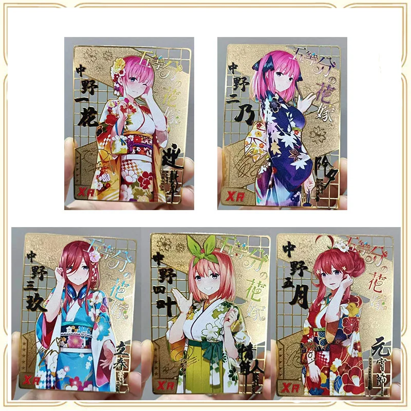 

Goddess Story Anime ACG DIY Metal Card Nakano Ichika Nakano Nino Miku Toys For Boys Collectible Card Christmas Birthday Gift