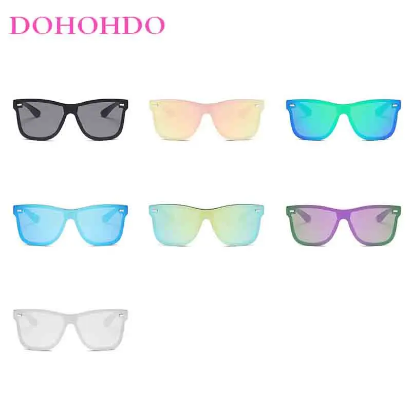 2025 Retro Square Sunglasses Man Woman One-Piece Rivets Fashion Eyeglass Brand Design Driving Protection Reflective Shades UV400