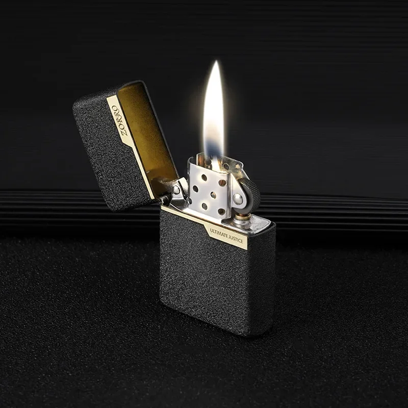 Zorro Kerosene Lighter, Double-headed Logo, Original Copper, Copper Shell, Windproof, Hot-selling, Can Be Wholesaled with Box