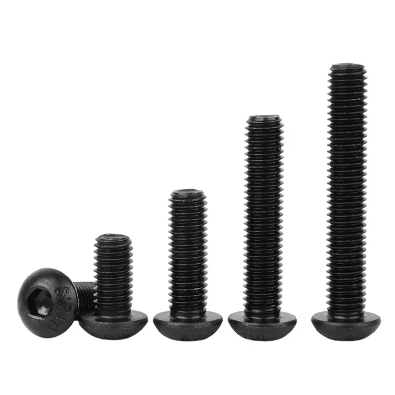 Schwarze Hochfeste 10.9 Kohlenstoffstahl M1.6-M4 Rundkopf-Sechskant-Inbusschrauben für Elektronik – Detail 4