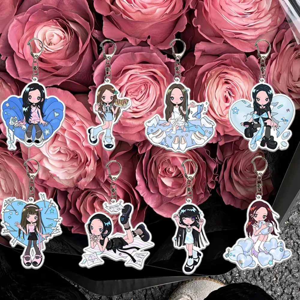 KPOP Hearts2Hearts FOCUS Cartoon Acrylic Keychain High Quality INS