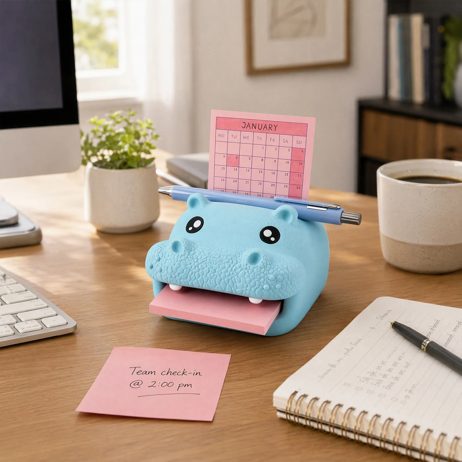 Cute 3D Printed Frog Desk Organizer Sticky Note Holder Pen Slot Writing Templates