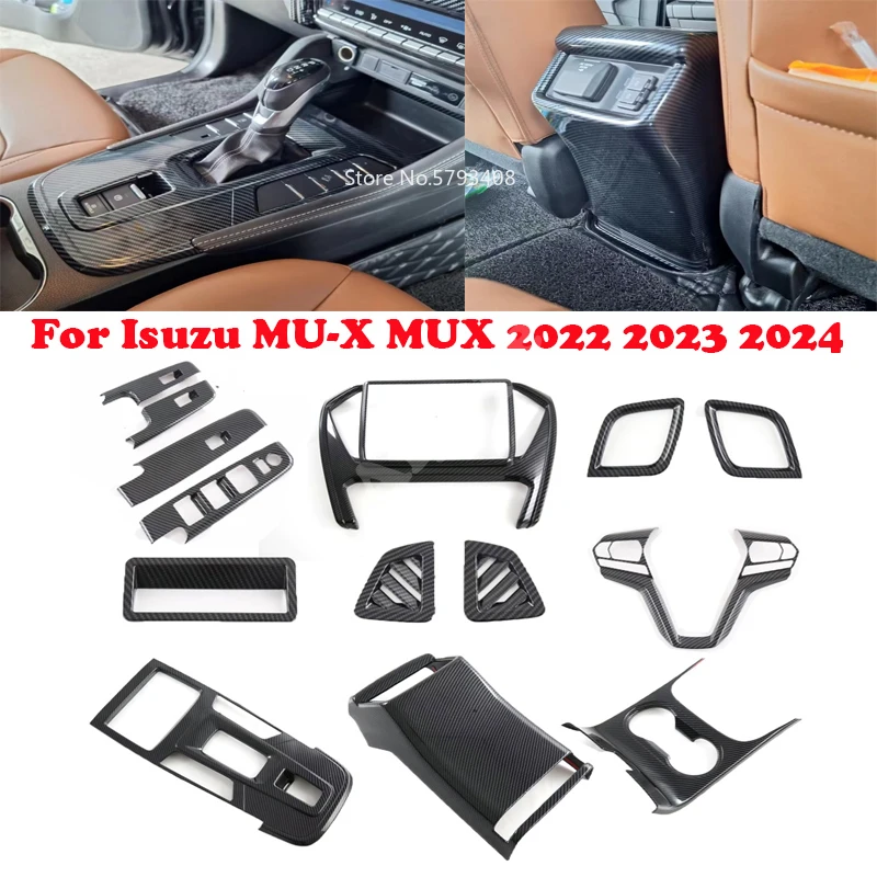 

Для Isuzu MU-X MUX 2022 2023 2024, оконный подъемник, рулевое колесо, панель переключения передач, держатель для чашки с водой, наклейка, отделка, аксессуары для интерьера