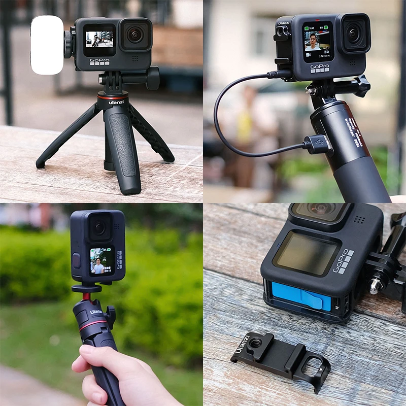 Ulanzi G9-6 Metalen Multifunctionele Batterij Cover Voor Gopro Hero 10 9 Batterij Deksel Met 1/4 ''Koud Schoen mount Microfoon Licht Invullen