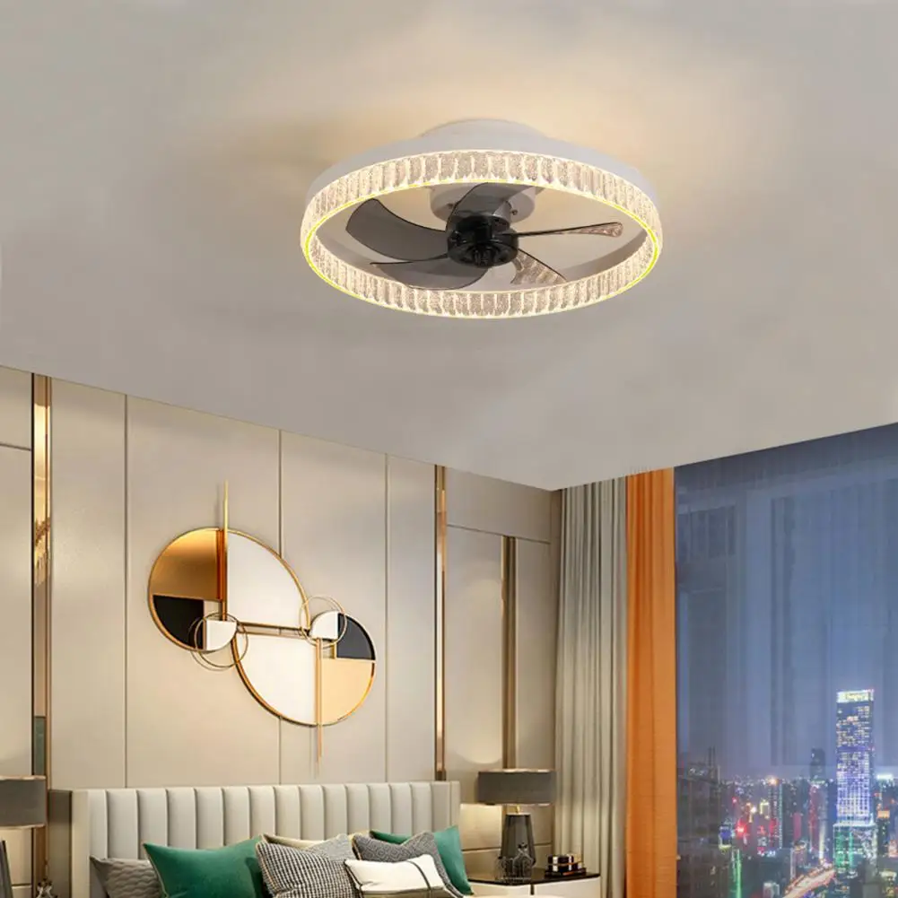 Modern Ceiling Fan Lamp 2 In 1 Dimmable Fan Light With Remote Control 5 Blades Copper Motor LED Ceiling Light Home Improveme