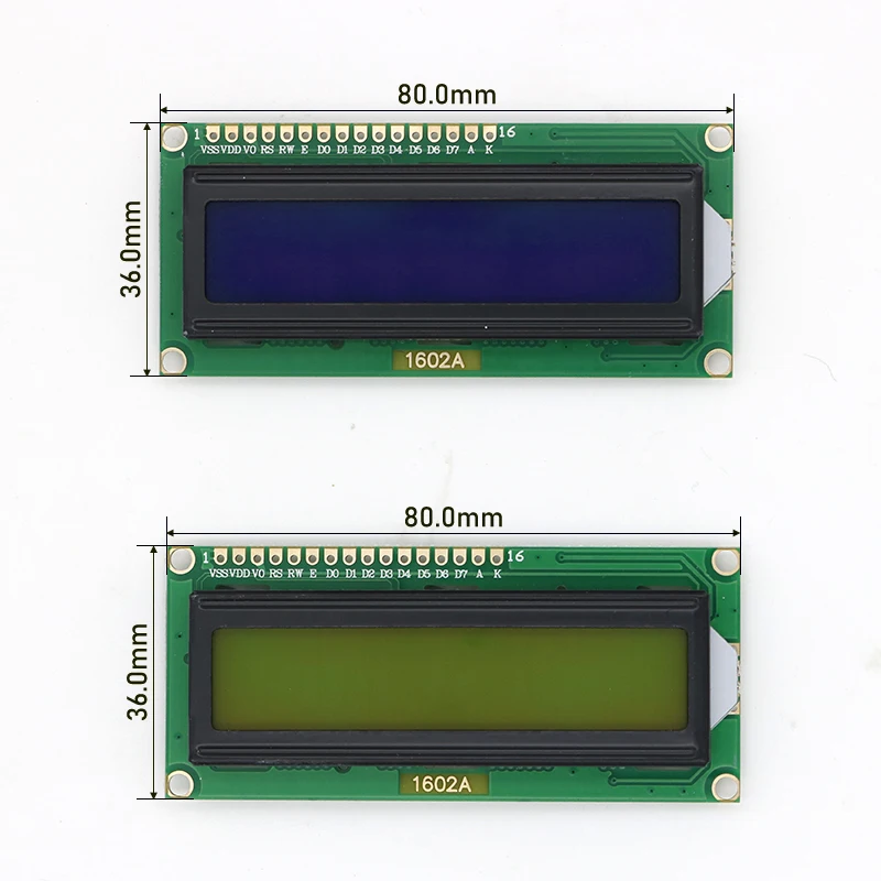LCD1602A LCD Module Blue / Yellow Green Screen  16x2 Character LCD Display     3.3V/5V for arduino