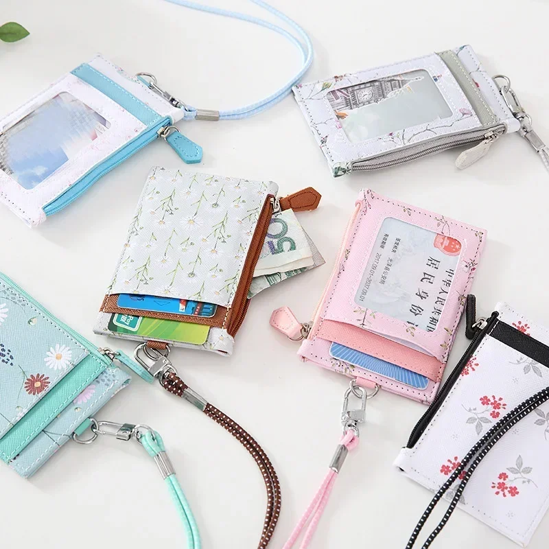 Card Holder Neck Strap with Lanyard Badge Holder Work ID Card Bus ID Holders Office Card Holder Women Wallet Bag Case