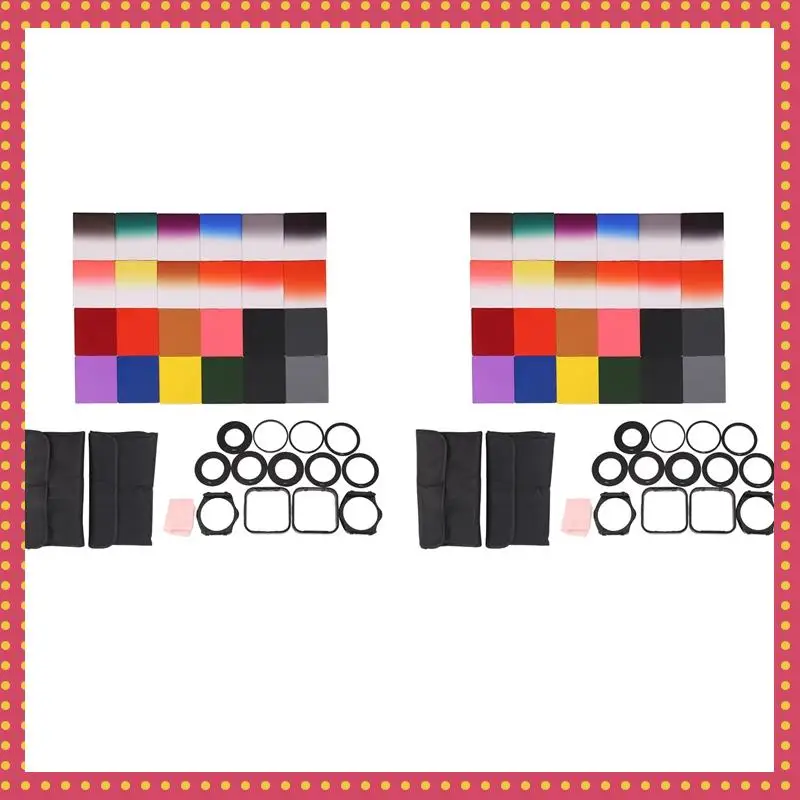 

B74A 48Pcs ND + Graduated Filters + 18Pcs Adapter Ring, Lens Hood Filter Holder For Cokin P Series