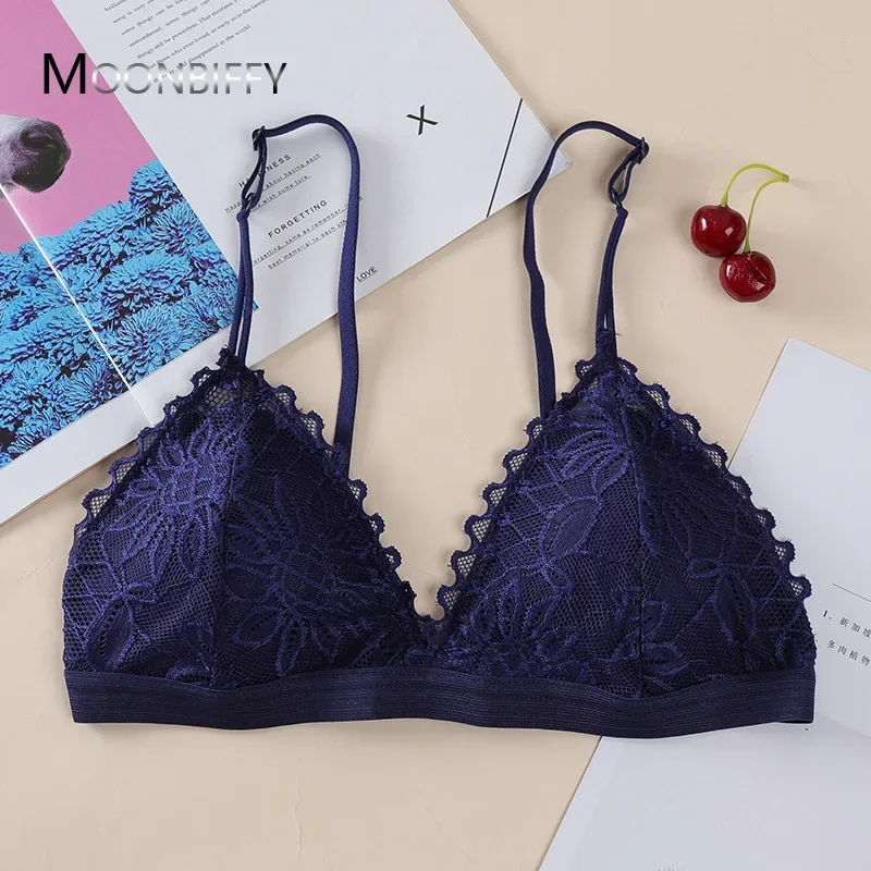 Sexy Deep V Bras for Women Triangle Cup Bralette Ladies Soft Underwear Adjustable Push Up Bra Sexy Lingerie Lace Bra Strapless