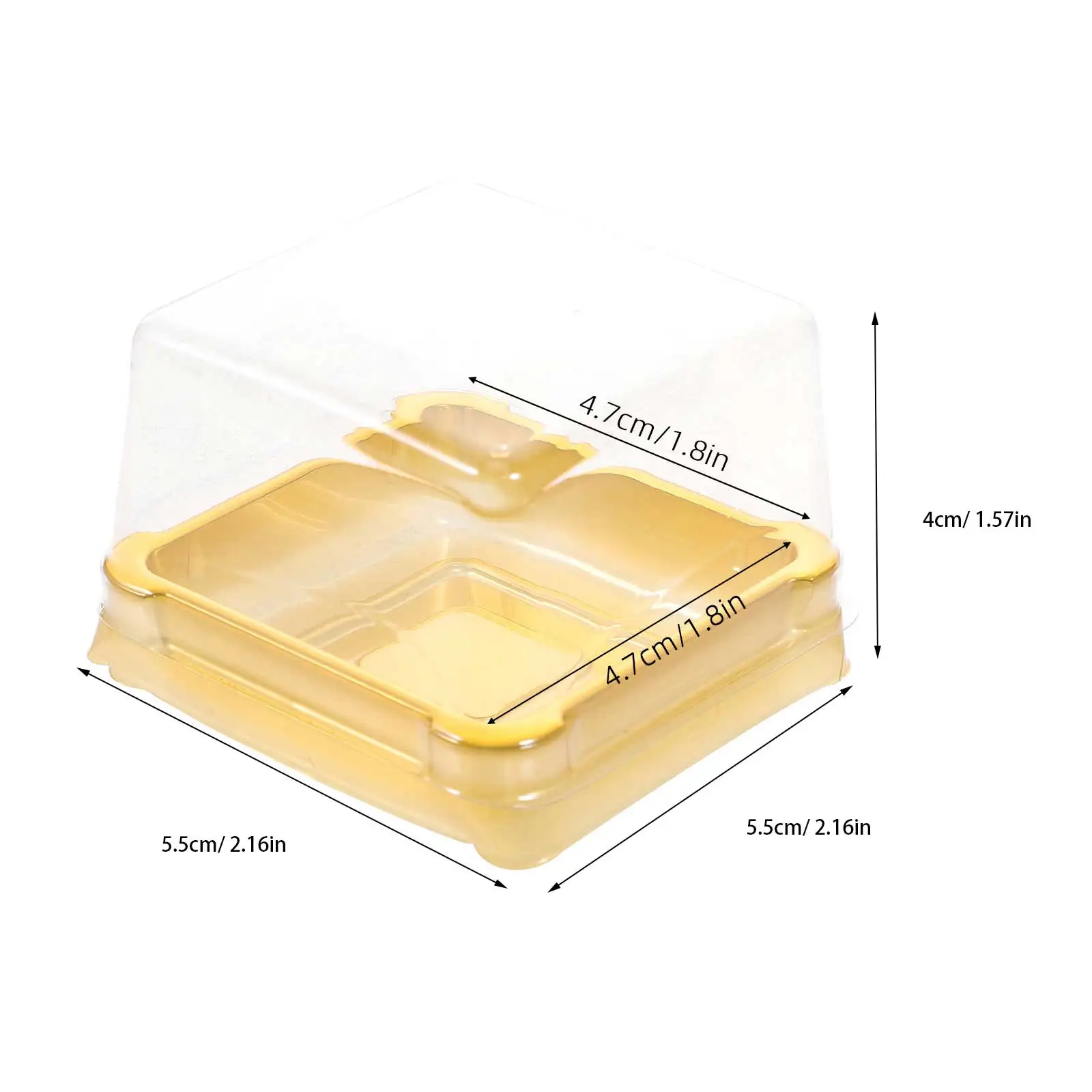 

50Pcs Square Small Boxes Plastic Clear Dessert Containers Food Safe Mini Cake Packaging for Cakes Cookies Muffins
