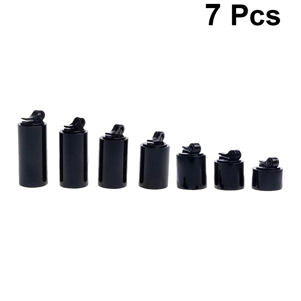 

7Pcs Premium Acrylic Ring Display Stand Sturdy Jewelry Organizer Portable Storage Rack for Bathroom Bedroom Store Decor Black