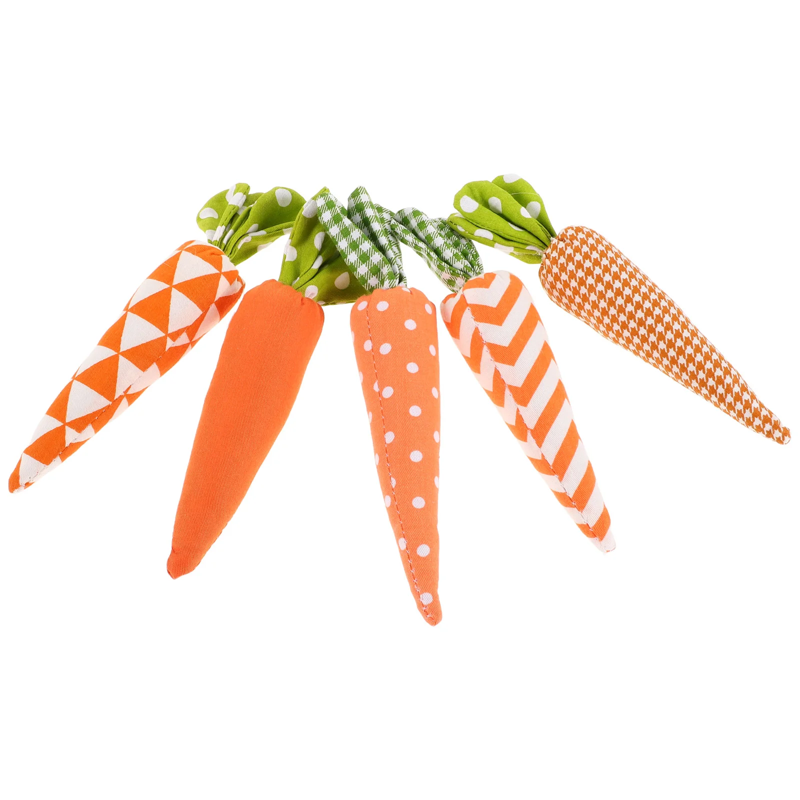 5pcs อีสเตอร์ผ้าแครอท Decor Felt MINI แครอทน่ารักลายสก๊อตแครอทเครื่องประดับเทศกาลตกแต่งอีสเตอร์สําหรับ Home ถาด