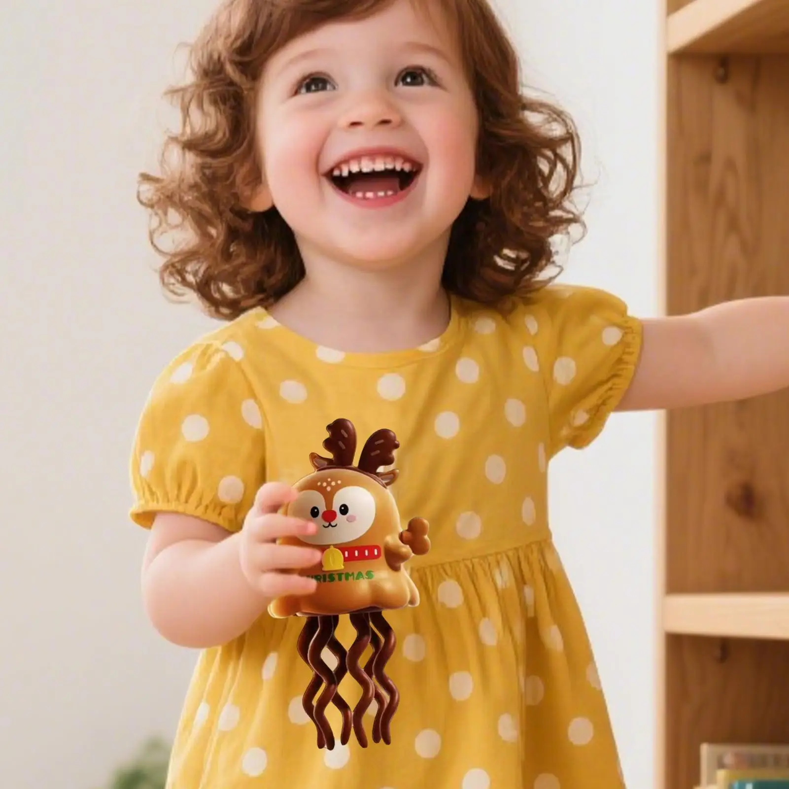 Juguete bailando de pulpo para bebé, juguete de baile de calamar con temática navideña, juego de educación temprana sensorial de cuerda para niño pequeño, niña, cumpleaños