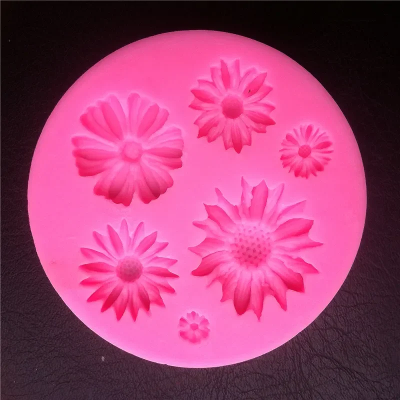 3D Daisy Flower Silicone Molds Fondant Craft Cake Candy Chocolate Ice Pastry Baking Tool Mould Fondant Tools Baking Accessories