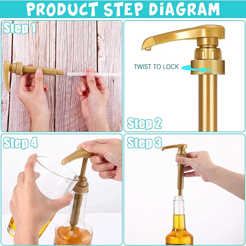 Dispensador de Jugo con Bomba de 10 ml, 1/5 Piezas, Dispensador de Café de 750 ml, Bomba para Jarabe, Dispensador de Líquido Negro para Jarabe