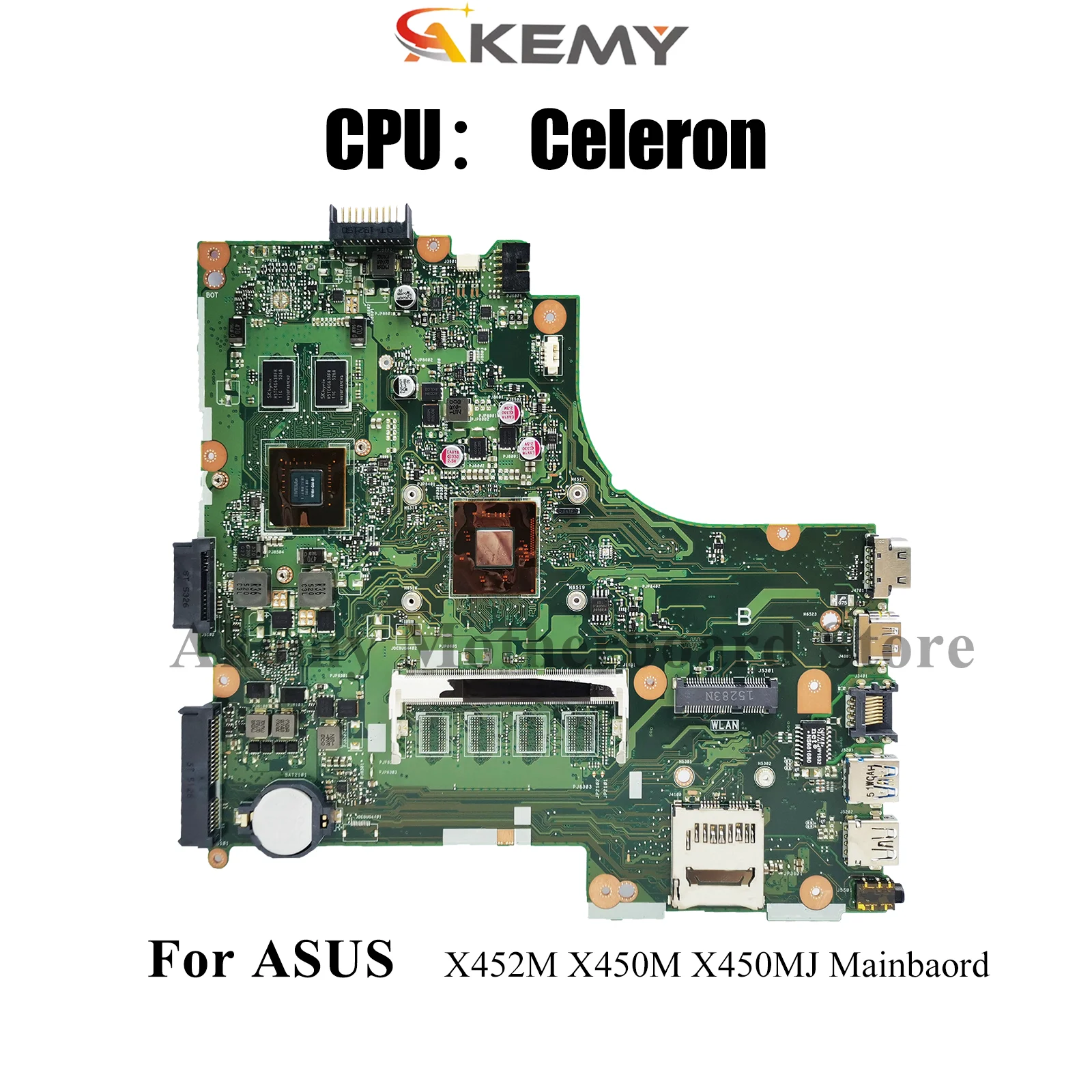 

X450MD Laptop Motherboard For ASUS VivoBook X450MD X452M X450MJ X450M Notebook Mainboard With Celeron CPU tests OK fast shipping