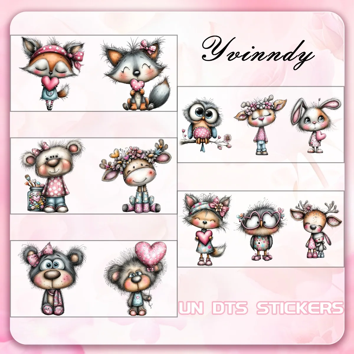 16 Oz Cup Wraps, 5 Sheets Valentine's Day Animals Patterns Random Designs Transfer Paper Suitable For Cups Decorations