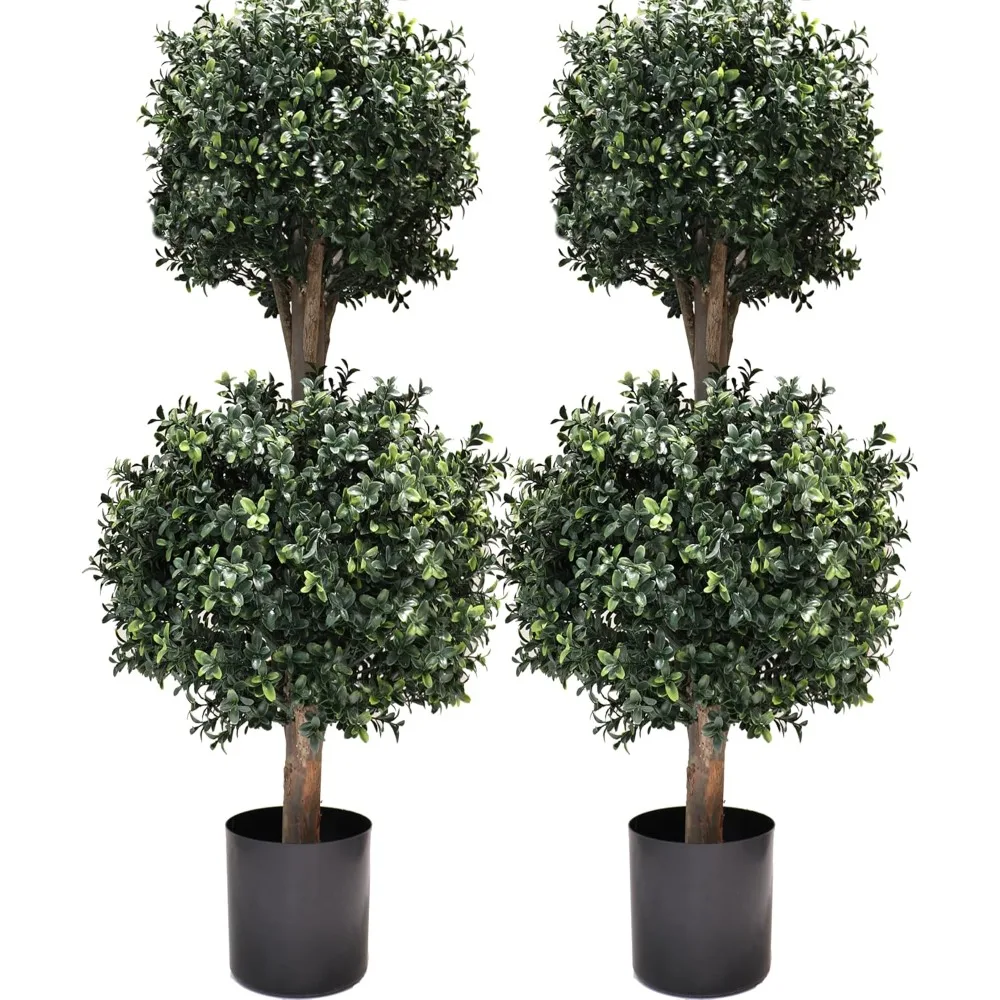 

2 Packs of Artificial Boxwood Tree Shop Garden Indoor and Outdoor for Porch Home Decoration