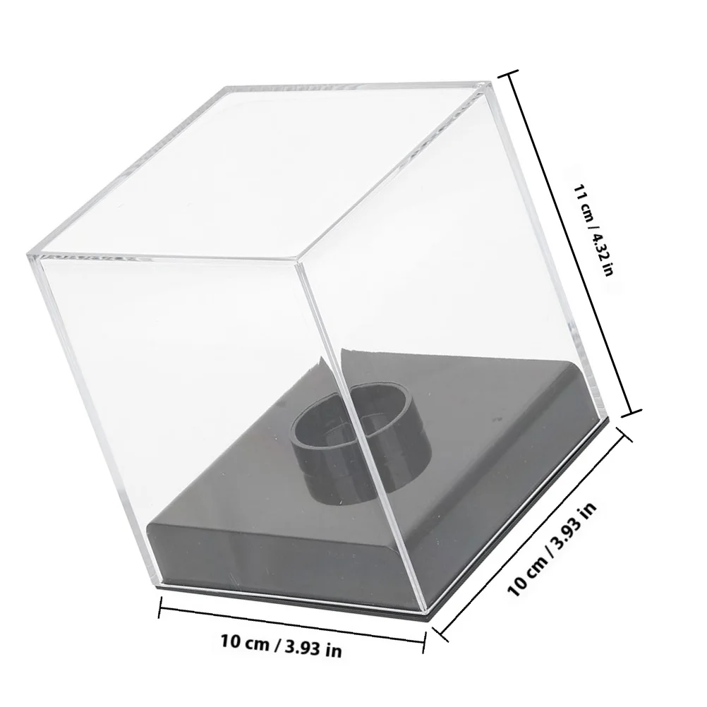 Clear Display Box for Baseball Softball Rugby Collectibles 2Pcs Acrylic Showcase Case Cap Bobble Head Figure Storage Model Car