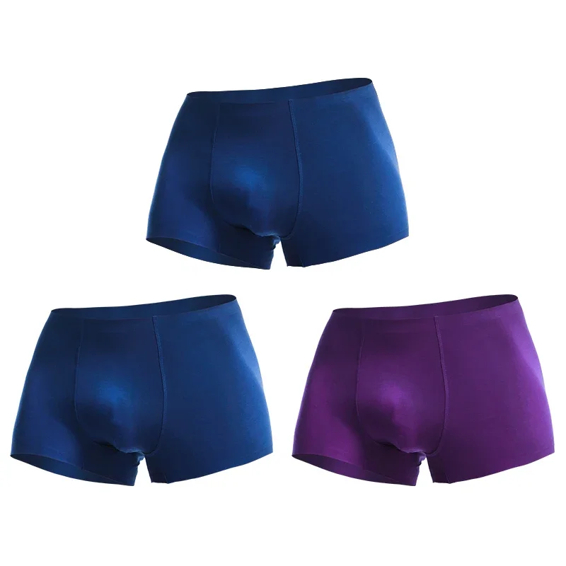 

Мужское нижнее белье, 3 шт.: Модальные спортивные шорты с поддержкой мошонки, дышащие и антибактериальные, с плоским поясом большого размера