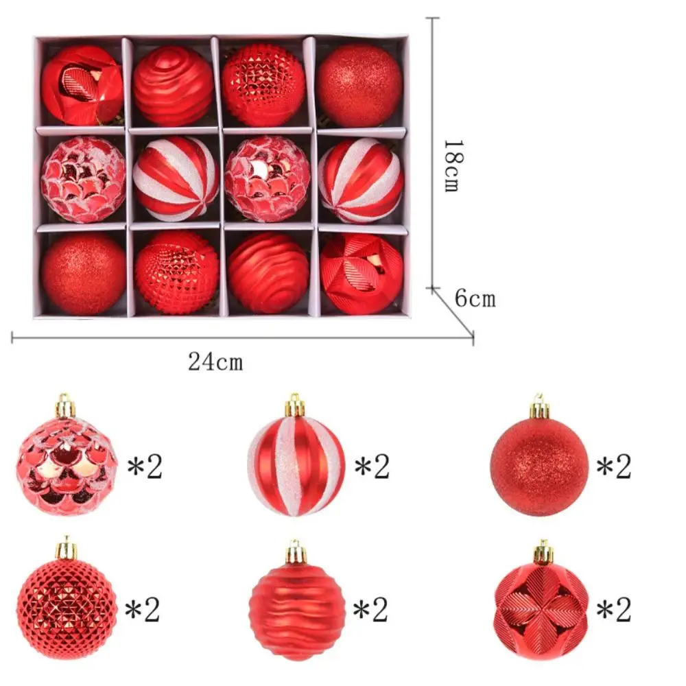 12 قطعة عالية الجودة البلاستيك عيد الميلاد الكرة مجموعة 6 سنتيمتر تعليق عيد الميلاد زخرفة الكرة 6 ألوان عيد الميلاد الحلي المشهد لوازم