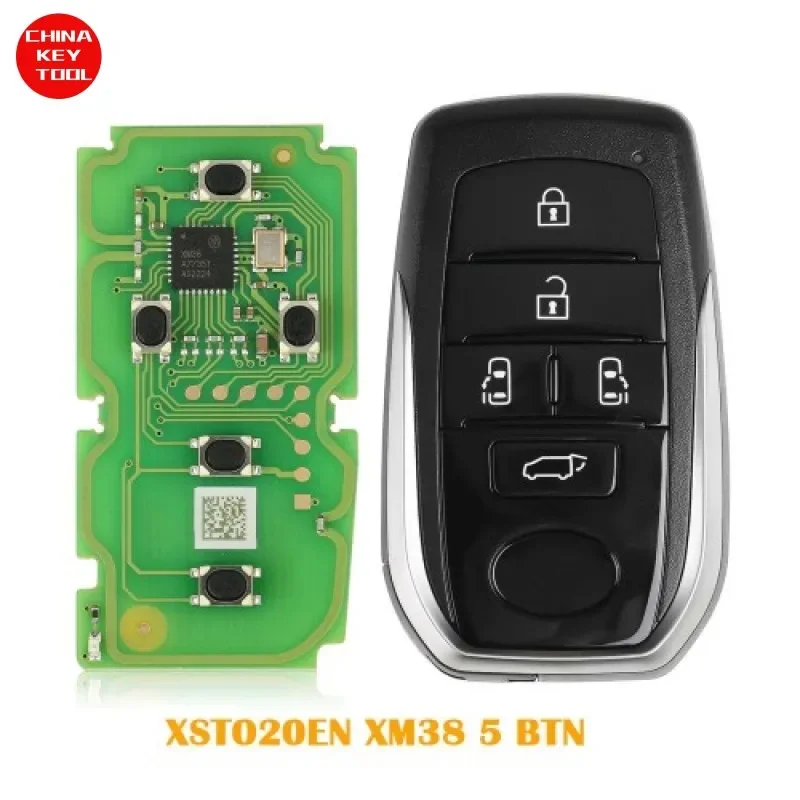 1PCS Xhorse XSTO20EN For Toyota XM38 4/5 Buttons Universal Smart Key PCB with Key Shell