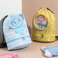 New Cartoon Swimming Bag Girls Waterproof Storage Shoulder Packs zaino per bambini Wet Dry Separation Bags sacchetto di lavaggio per ragazzi