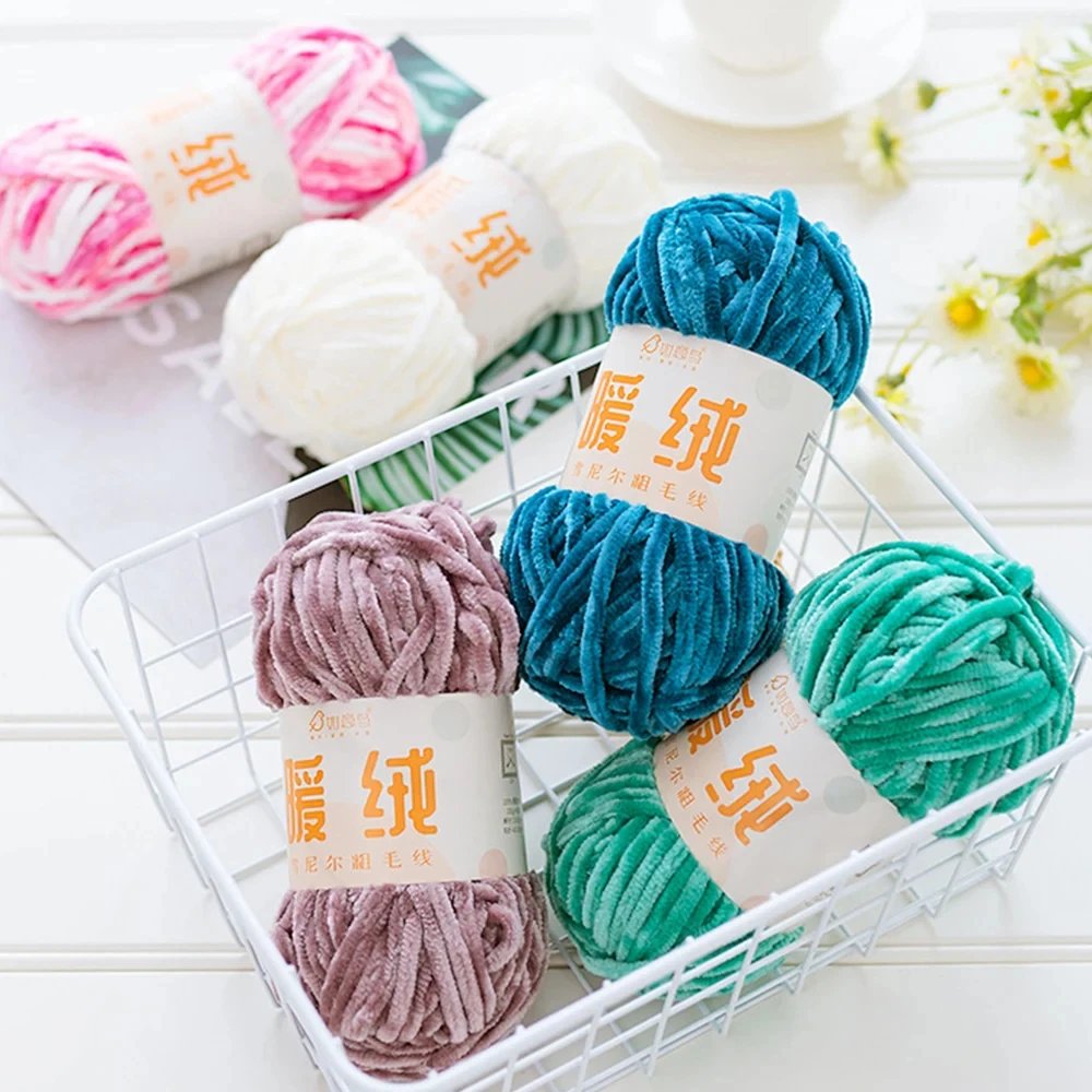 D&D 80M Soft Chenille Yarn Blanket Yarn for Hand Knitting Fluffy Soft Plush Baby Blanket Yarn