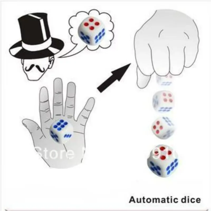 Automatic Dice Magic Tricks,Stage Magic Props,Close Upmagic,Mentalism,Comedy,Classic Magic Toys,Magie Magician Dice Magia