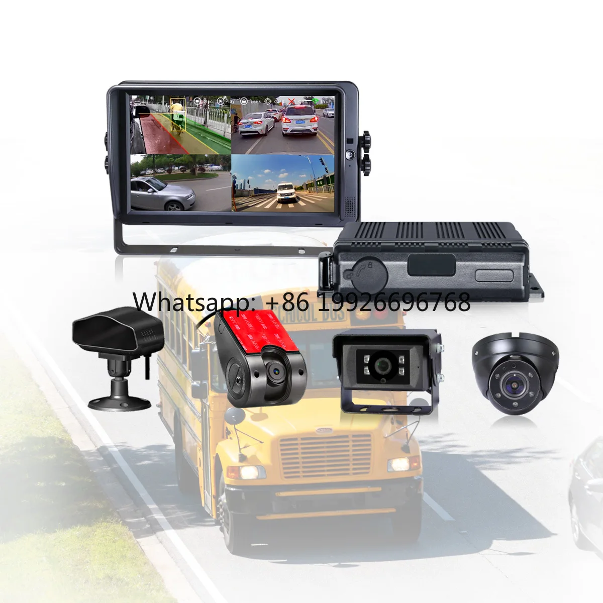 

OEM 4-канальная система видеорегистрации для школьных автобусов 1080p с GPS и камерами, на базе ИИ-алгоритмов, для управления автопарком