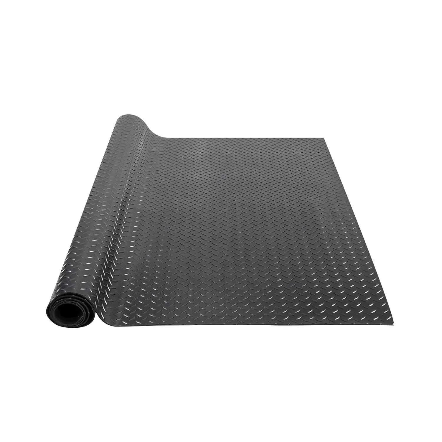 

3mm x 4ft x 10ft Diamond-Plate Rubber Flooring Roll, Easy Clean SBR Mat for Garage Gym Under Cars