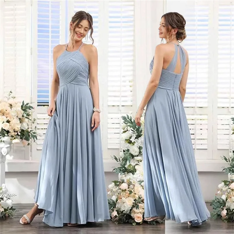 a-line-chiffon-bridesmaid-dresses-halter-sleeveless-pleat-elegant-wedding-party-formal-prom-evening-zipper-back