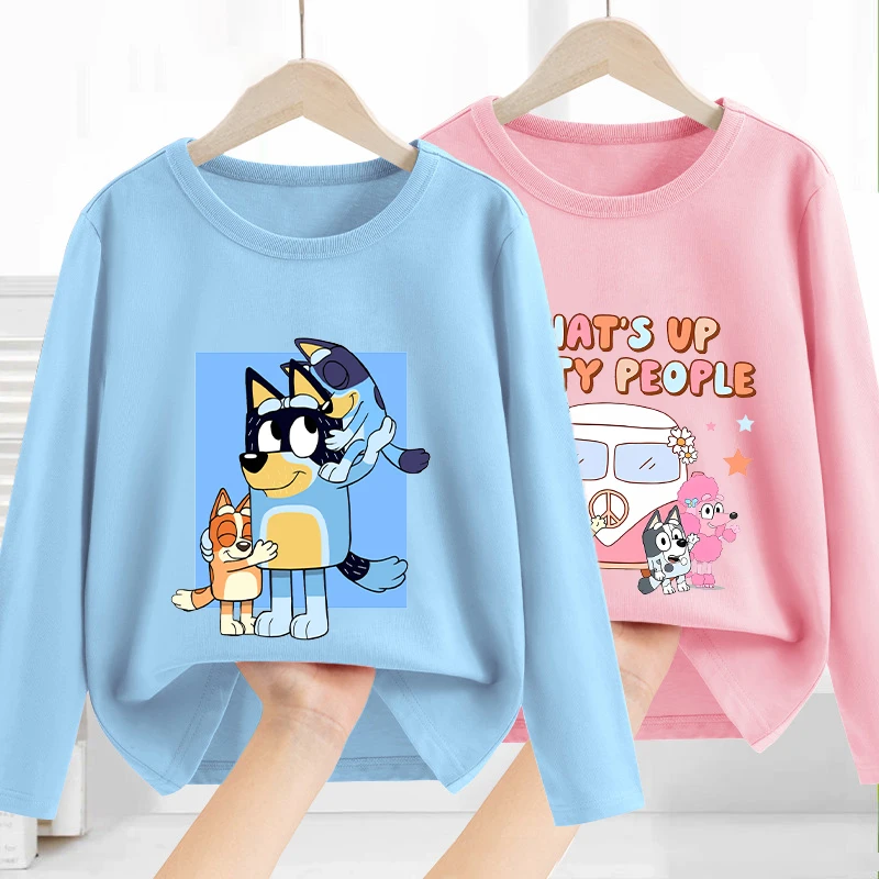 

Blueys Children Long Sleeve Autumn Winter Windproof Cold Proof Warm Clothing Cute Cartoon Pattern T-shirt Children Birthday Gift