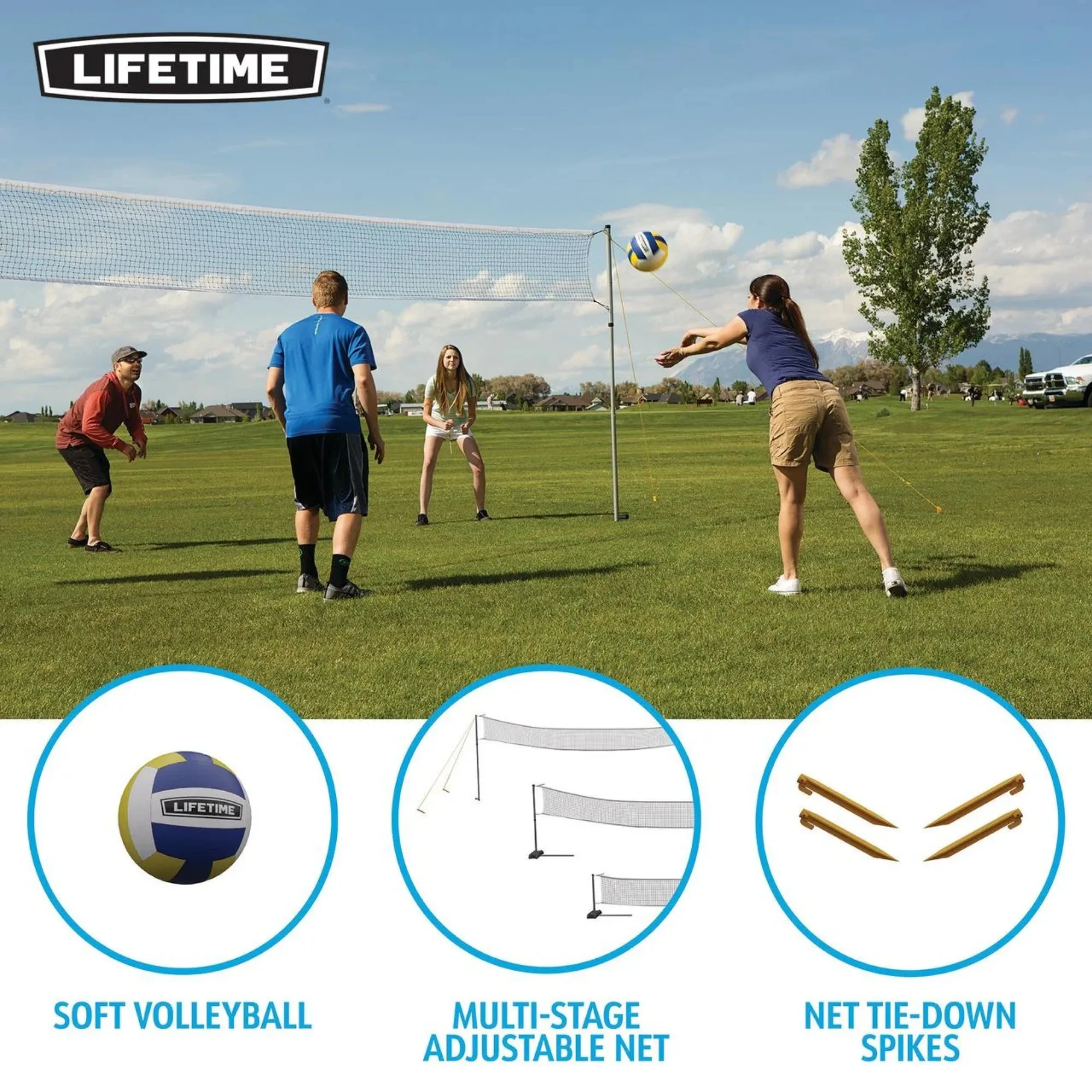 Outdoor Net Games Set for Tennis, Volleyball, Pickleball and Badminton