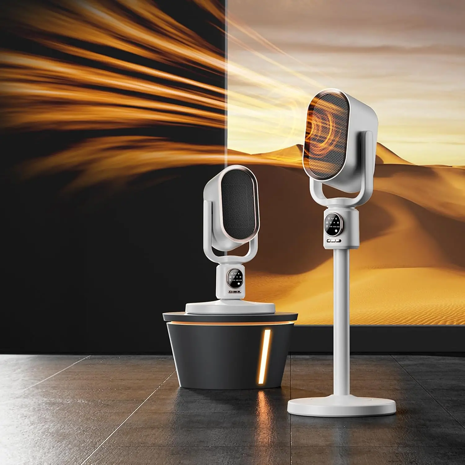 

1500W Smart Space Heater with Thermostat, 120° Oscillation & Tilt Adjustment, Remote Control, Timer, Safety Protections