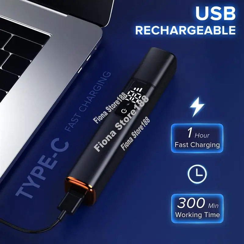 

Nose Hair Trimmer For Men USB Rechargeable Ear Nose Hair Trimmer With LCD Display Professional Trimming Tool Easy Install -A