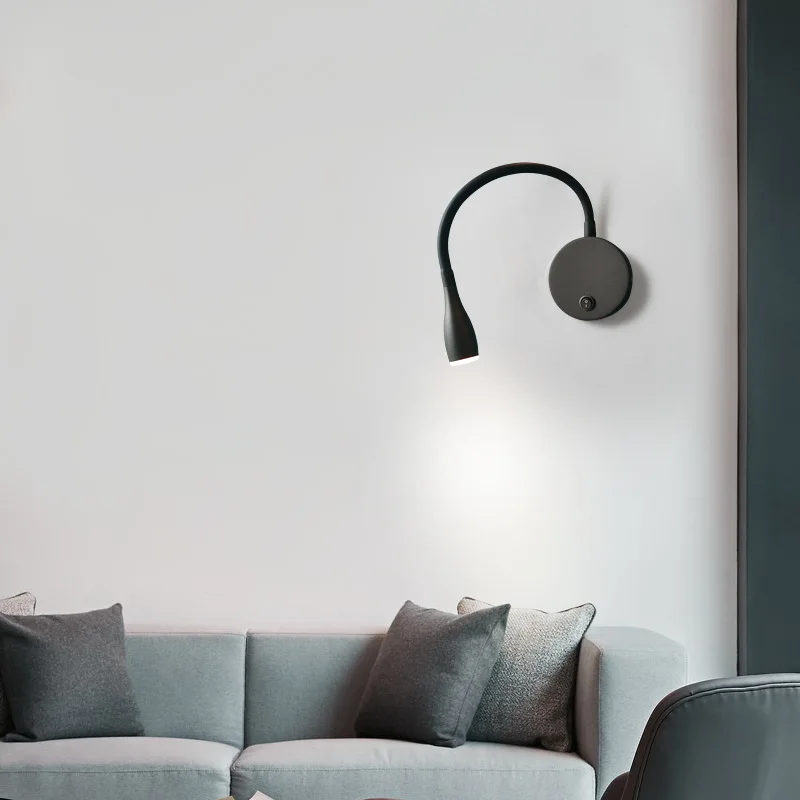 Nordic Simple Modern Led Bedside Wall Lamp Bedroom Lamp Individual Telescopic Hotel Engineering Reading Lamp Minimalist