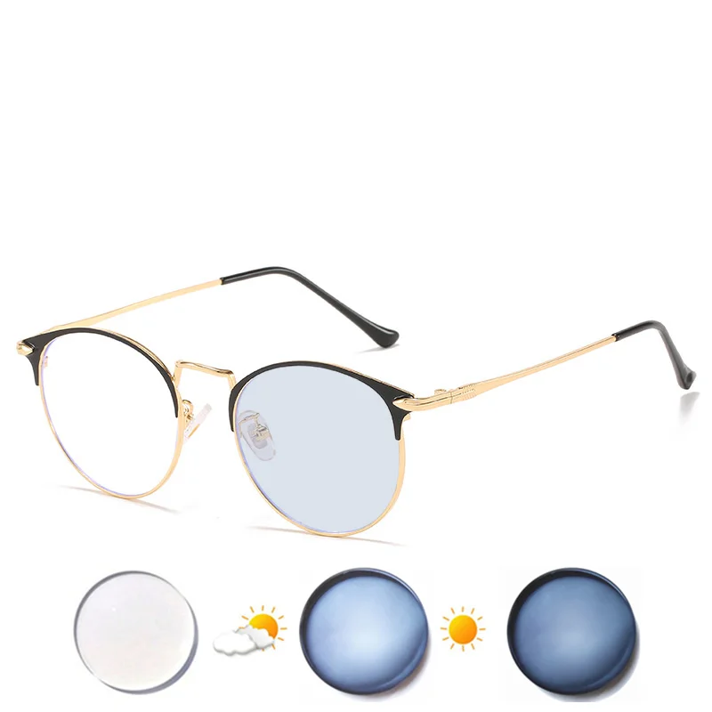 Myopia Glasses SPHERE -0.5 To -10 Men Women Elegant Metal Frame Prescription Spectacles Blue Light Blocking Or Photochromic F042